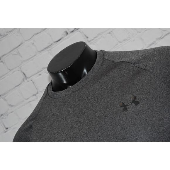 Under Armour Shirt Men Size Small Gym Performance HeatGear Long Sleeve Gray - Picture 3 of 6